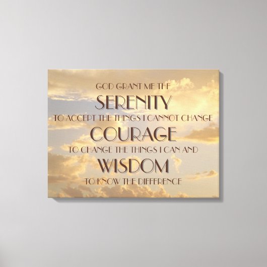 Gloeiende Sky Serenity Prayer Wrapped Canvas Print (Voorkant)