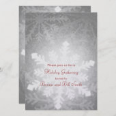 Gloeiende Snowflake Holiday Gathering Kaart (Voorkant / Achterkant)