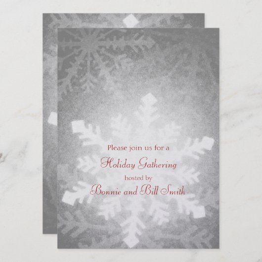 Gloeiende Snowflake Holiday Gathering Kaart (Voorkant / Achterkant)