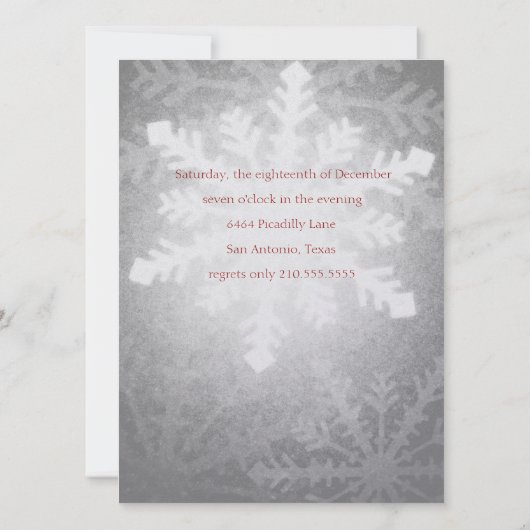 Gloeiende Snowflake Holiday Gathering Kaart (Achterkant)