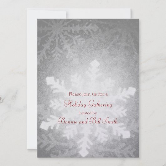Gloeiende Snowflake Holiday Gathering Kaart (Voorkant)