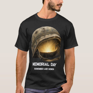 Gloeiende Soldaat Helmherdenkingsdag Tributo T-shirt