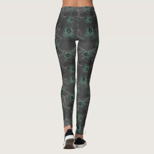 Gloeiende Spinnen gifgroen - griezelige koele Legg Leggings (Achterkant)