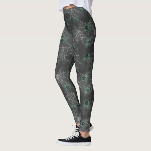 Gloeiende Spinnen gifgroen - griezelige koele Legg Leggings (Links)