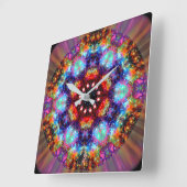 Gloeiende Stellaire Kaleidoscoop Vierkante Klok (Hoek)