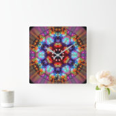 Gloeiende Stellaire Kaleidoscoop Vierkante Klok (Huis)