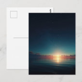 Gloeiende Sterrennacht Oceaan Zonsopgang Briefkaart (Voorkant / Achterkant)