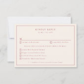 Gloeiende Sunset huwelijksmaaltijd keuzes RSVP (Achterkant)