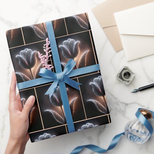 Gloeiende tulp met regendruppels cadeaupapier (Geschenken)