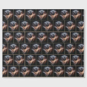 Gloeiende tulp met regendruppels cadeaupapier (Vlak)