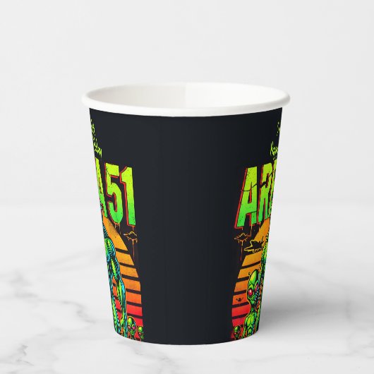 Gloeiende UFO's doemen op over Area 51 Papieren Bekers (Links)