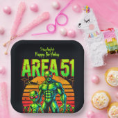 Gloeiende UFO's doemen op over Area 51 Papieren Bordje (Feest)