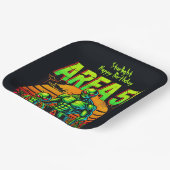 Gloeiende UFO's doemen op over Area 51 Papieren Bordje (Gebogen)