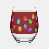 Gloeiende vakantielichten wijnglas zonder voet (Achterkant)