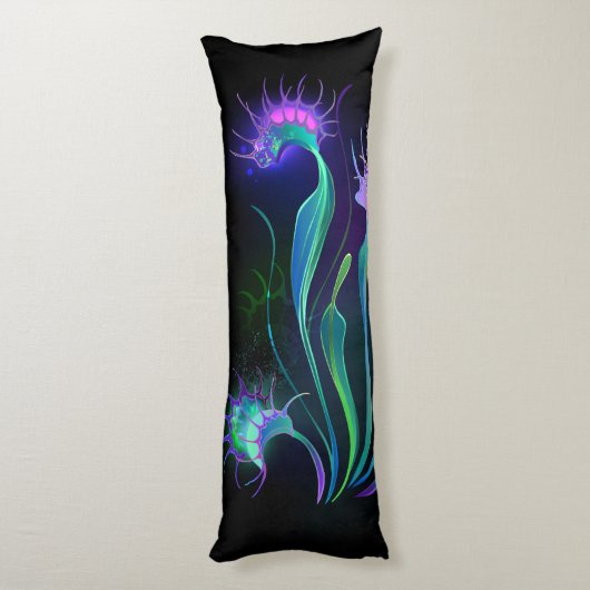 Gloeiende Venus Flytrap Body Pillow Lichaamskussen (Achterkant (Verticaal))