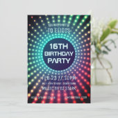 Gloeiende verjaardagsfeestje uitnodiging (Staand voorkant)