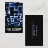 Gloeiende vierkant-mozaïek - Blauw Visitekaartje (Voorkant / Achterkant)