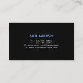 Gloeiende vierkant-mozaïek - Blauw Visitekaartje (Achterkant)