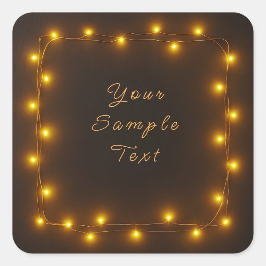 Gloeiende vierkante slingerlichten decoratief fram sticker (Voorkant)