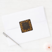 Gloeiende vierkante slingerlichten decoratief fram sticker (Envelop)