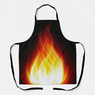 Gloeiende vlammen all-over print Schort