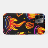 Gloeiende vlampictogrammen op donker canvas Case-Mate iPhone case (Achterkant (horizontaal))