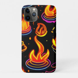 Gloeiende vlampictogrammen op donker canvas Case-Mate iPhone case
