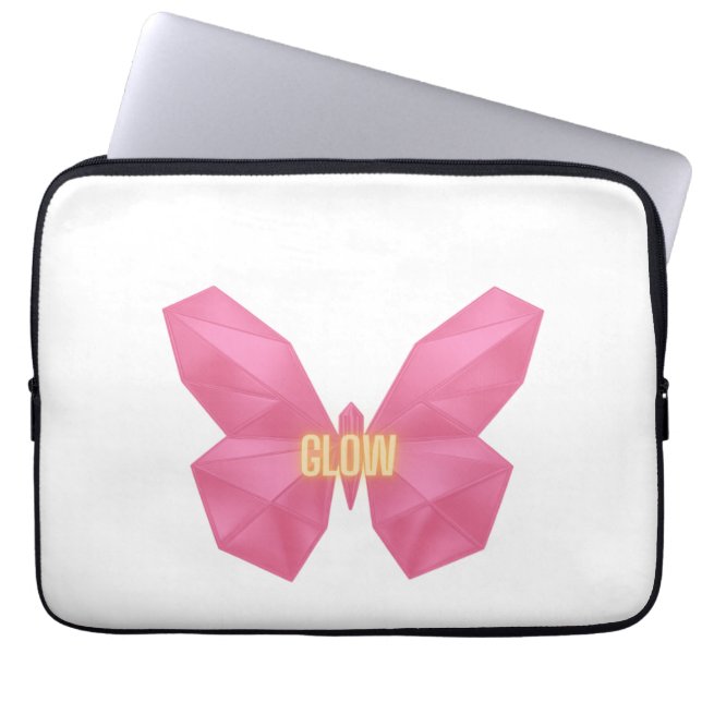 Gloeiende vlinder 🦋 laptop sleeve (Voorkant)