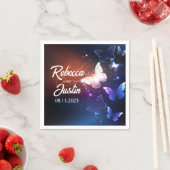 Gloeiende vlinders Neon Boho servetten (Insitu)