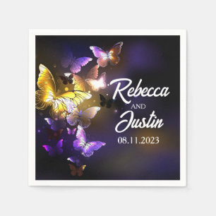 Gloeiende vlinders Neon Boho servetten
