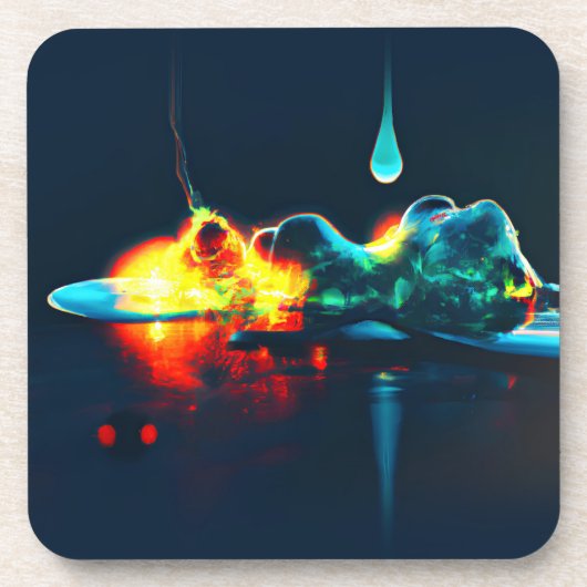 gloeiende vloeistofdruppel bier onderzetter (Voorkant)