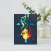 gloeiende vloeistofdruppel briefkaart (Staand voorkant)