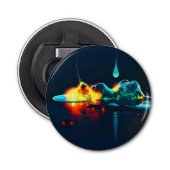 gloeiende vloeistofdruppel button flesopener (Voorkant)