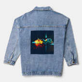 gloeiende vloeistofdruppel denim jacket (Achterkant)