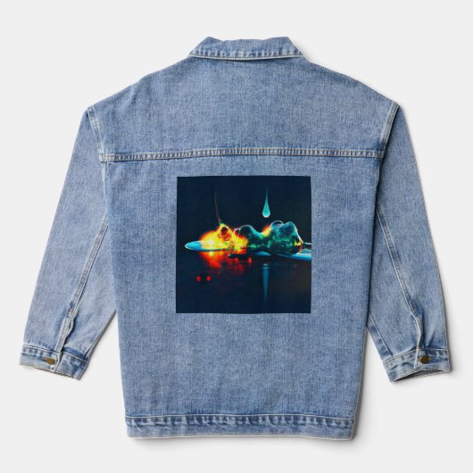 gloeiende vloeistofdruppel denim jacket (Achterkant)