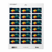 gloeiende vloeistofdruppel etiket (Full Sheet)