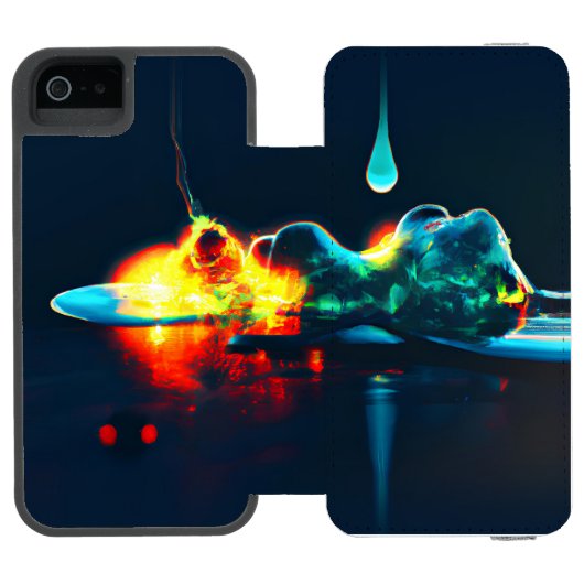 gloeiende vloeistofdruppel incipio iPhone portemonnee hoesje (Agenda Open)