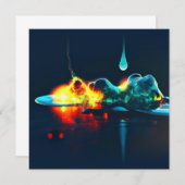 gloeiende vloeistofdruppel kaart (Voorkant / Achterkant)