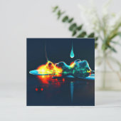 gloeiende vloeistofdruppel kaart (Staand voorkant)