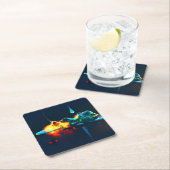 gloeiende vloeistofdruppel kartonnen onderzetters (Insitu)