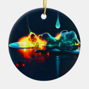 gloeiende vloeistofdruppel keramisch ornament
