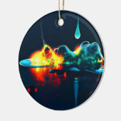 gloeiende vloeistofdruppel keramisch ornament (Links)