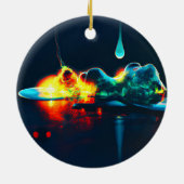 gloeiende vloeistofdruppel keramisch ornament (Achterkant)