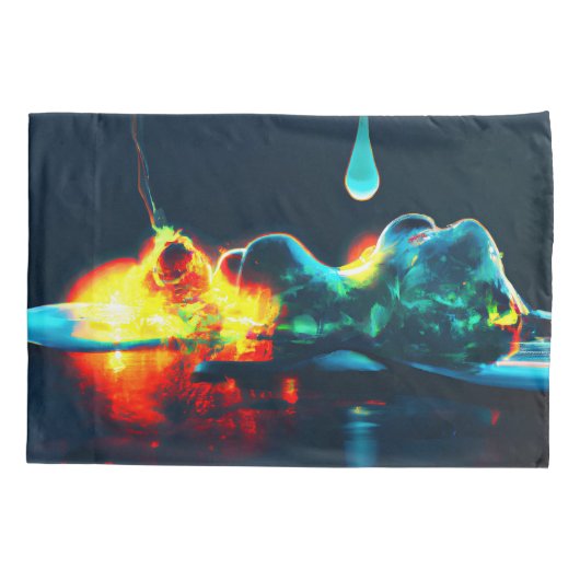 gloeiende vloeistofdruppel kussensloop (Achterkant)