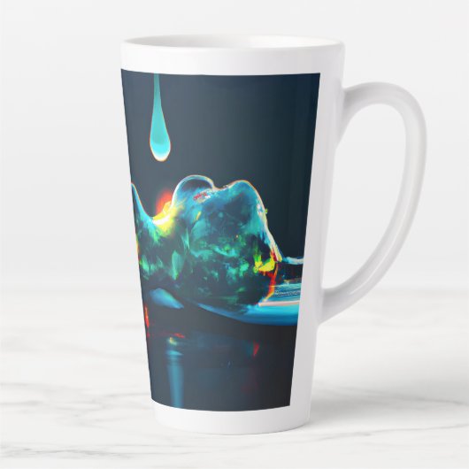 gloeiende vloeistofdruppel latte mok (Rechts)