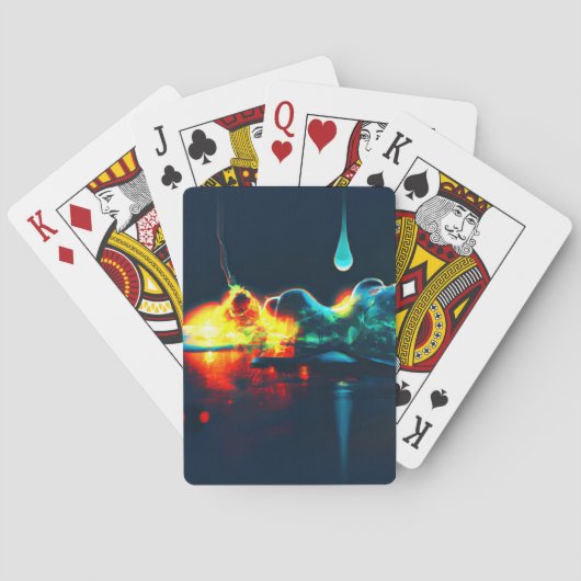 gloeiende vloeistofdruppel pokerkaarten (Achterkant)