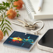 gloeiende vloeistofdruppel sleutelhanger (Voorkant Rechts)