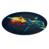 gloeiende vloeistofdruppel snijplank (Hoek)