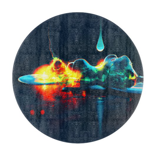 gloeiende vloeistofdruppel snijplank (Voorkant)