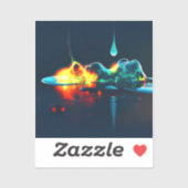 gloeiende vloeistofdruppel sticker (Vel)